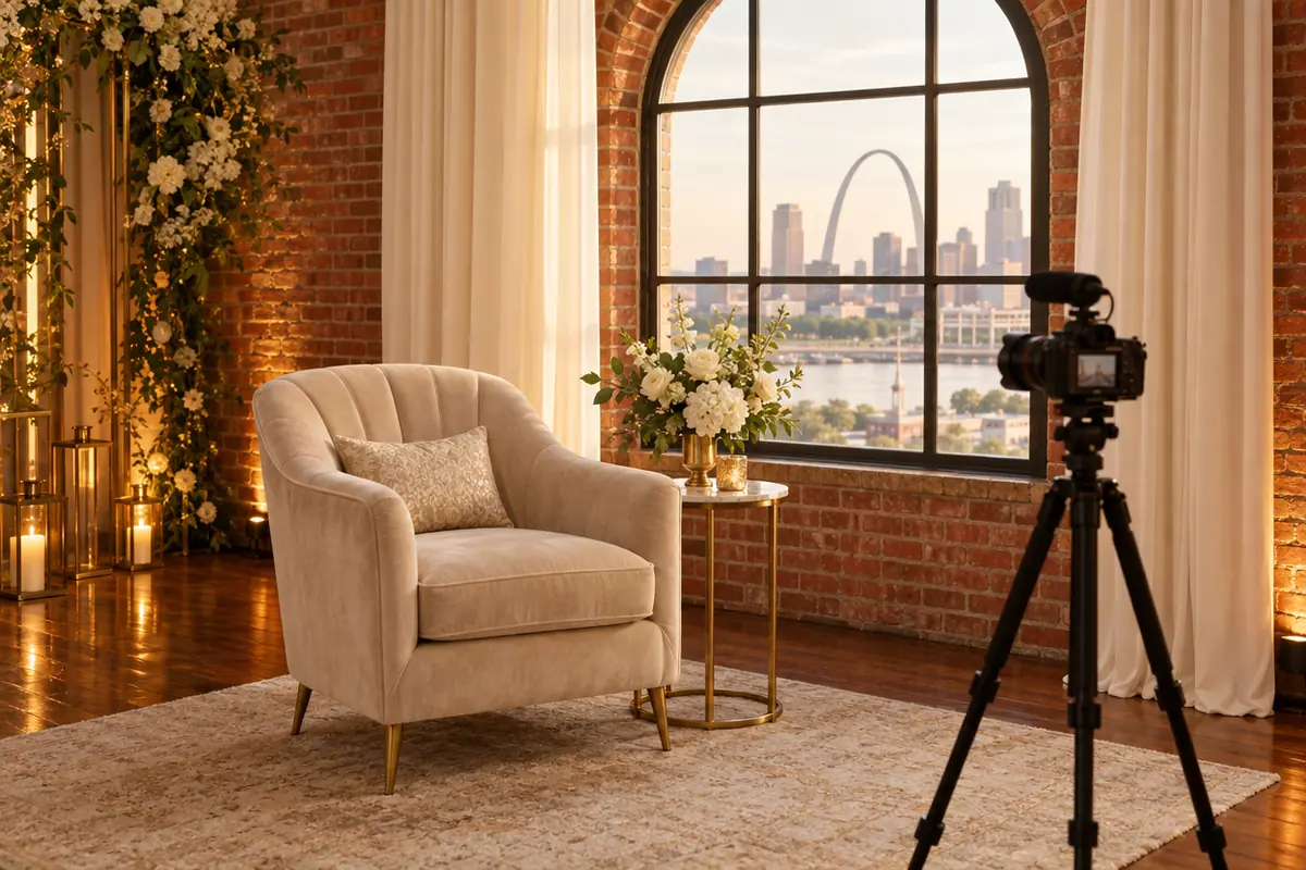 A wedding guest recording a heartfelt video message